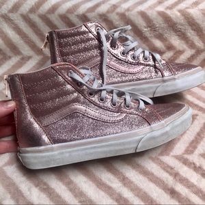 Pink sparkly high top vans